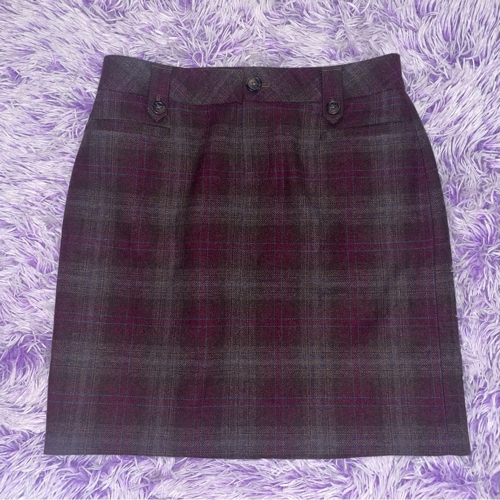 NWT Eddie Bauer “Claret” Plaid Midi Skirt - Women’s Size 4
